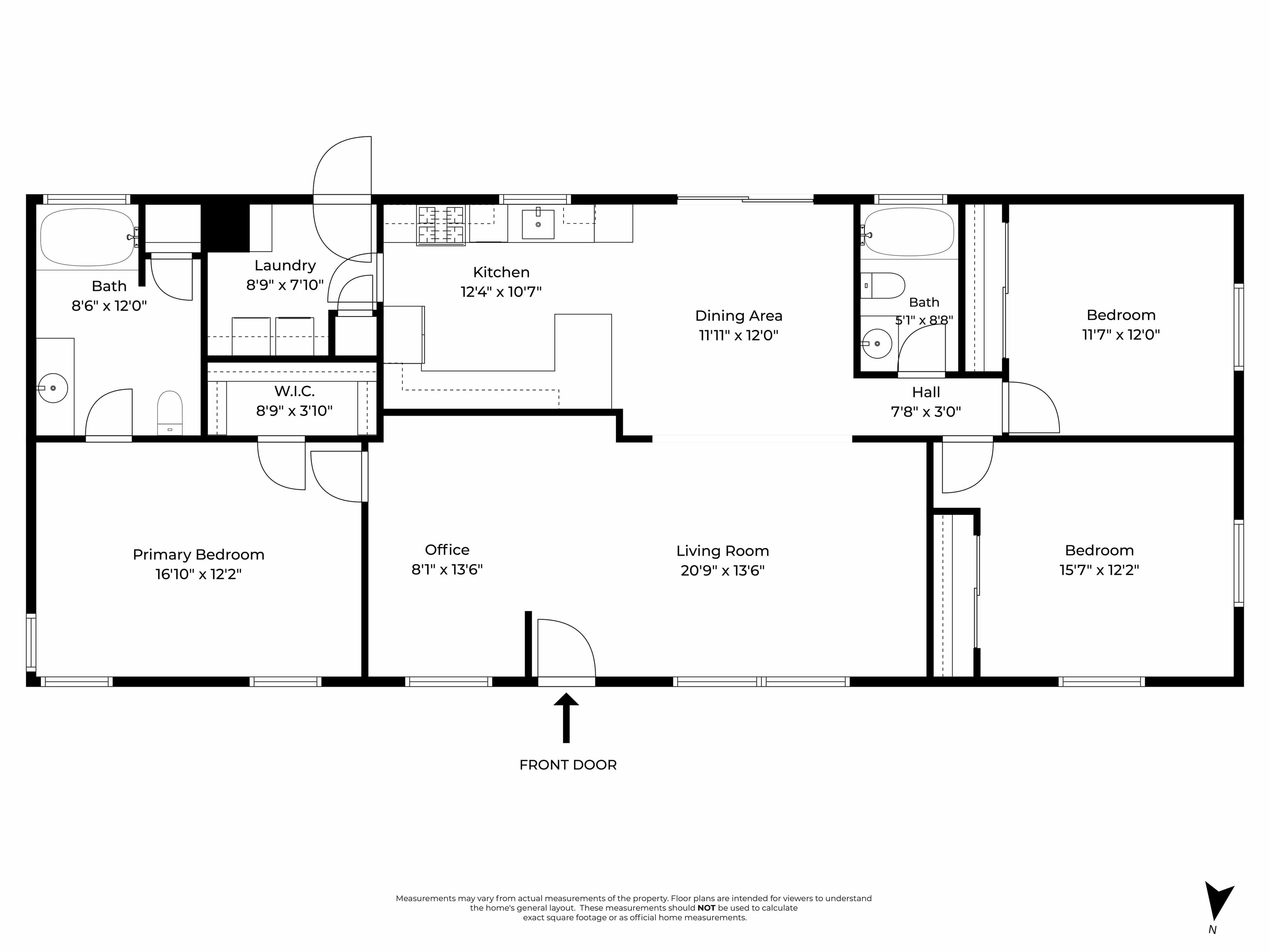 Floor plan of the single-story residence